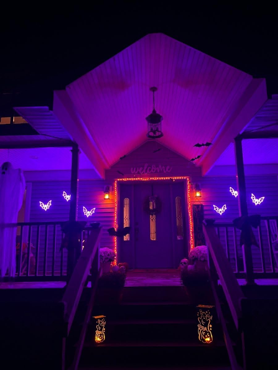 Hompavo 【Upgraded】 LED Flame Light Bulbs, 4 Modes Flickering Light Bulbs with Upside Down Effect, E26/E27 Flame Bulb for Halloween Christmas Party Patio Porch Home Indoor & Outdoor Decorations - 2