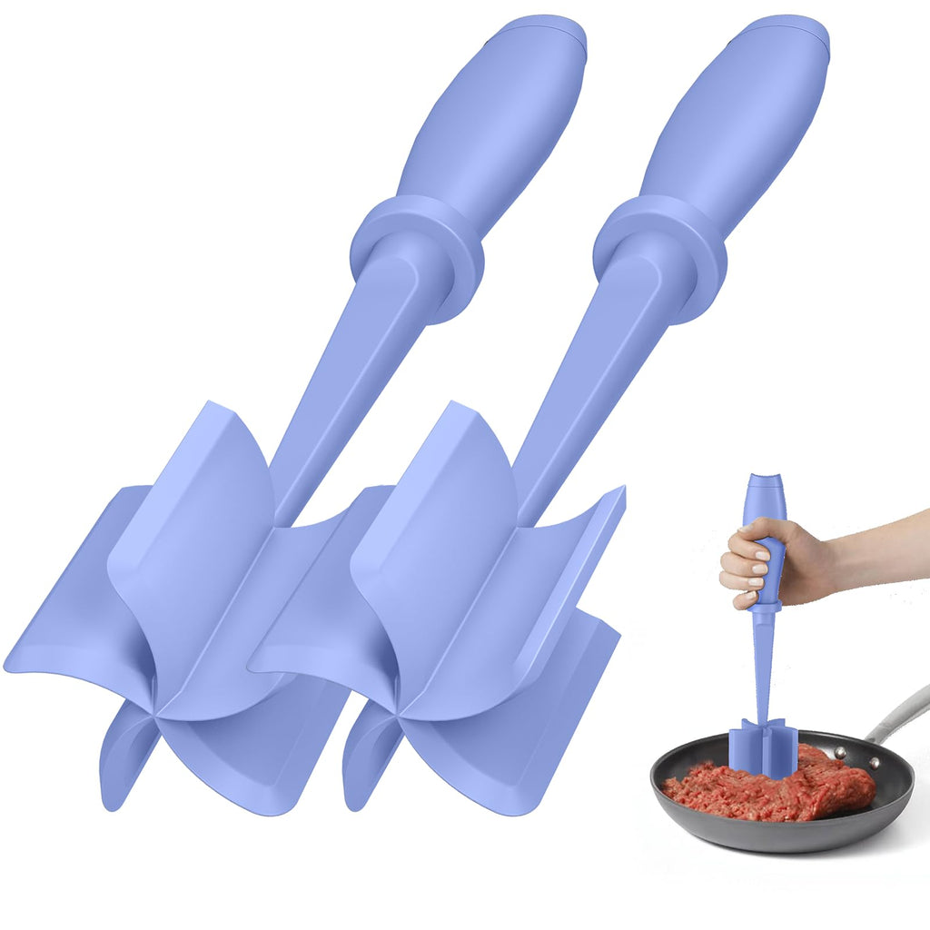 Meat Chopper, Hamburger Grinder, Premium Heat Resistant Smasher for Ground Beef, Burger Grinder Nylon Potato Mix Tool, Meat & Poultry Tenderizers-Black