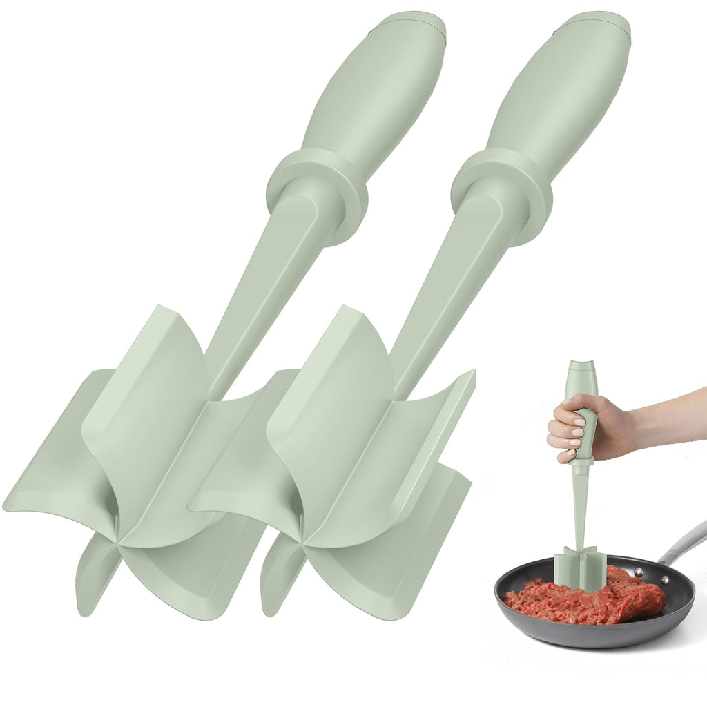 Meat Chopper, Hamburger Grinder, Premium Heat Resistant Smasher for Ground Beef, Burger Grinder Nylon Potato Mix Tool, Meat & Poultry Tenderizers-Black