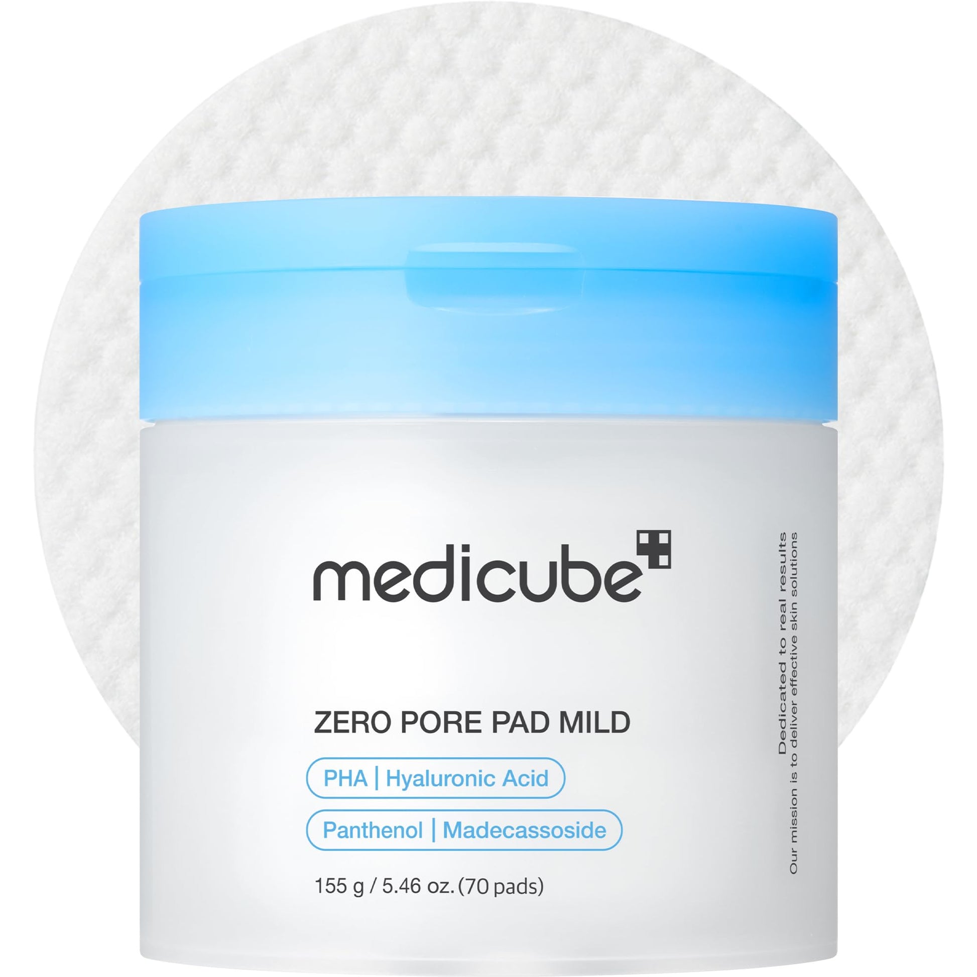 Medicube Zero Pore Pads 2.0, Dual-Textured Facial Toner Pads for Exfoliation and Pore Care with 4.5% AHA Lactic Acid & 0.45% BHA Salicylic Acid, Ideal for All Skin Types, Korean Skin Care (70 units)