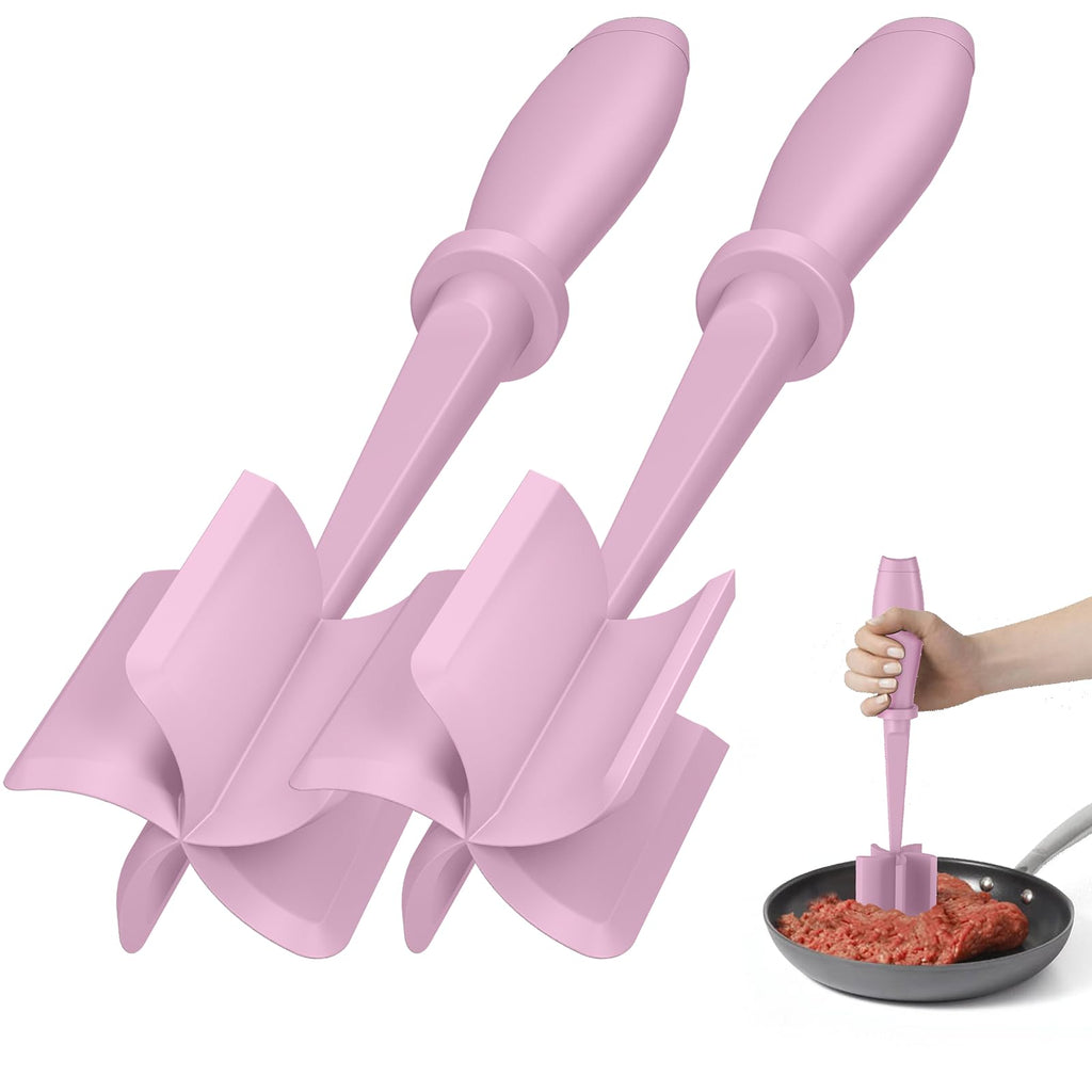 Meat Chopper, Hamburger Grinder, Premium Heat Resistant Smasher for Ground Beef, Burger Grinder Nylon Potato Mix Tool, Meat & Poultry Tenderizers-Black