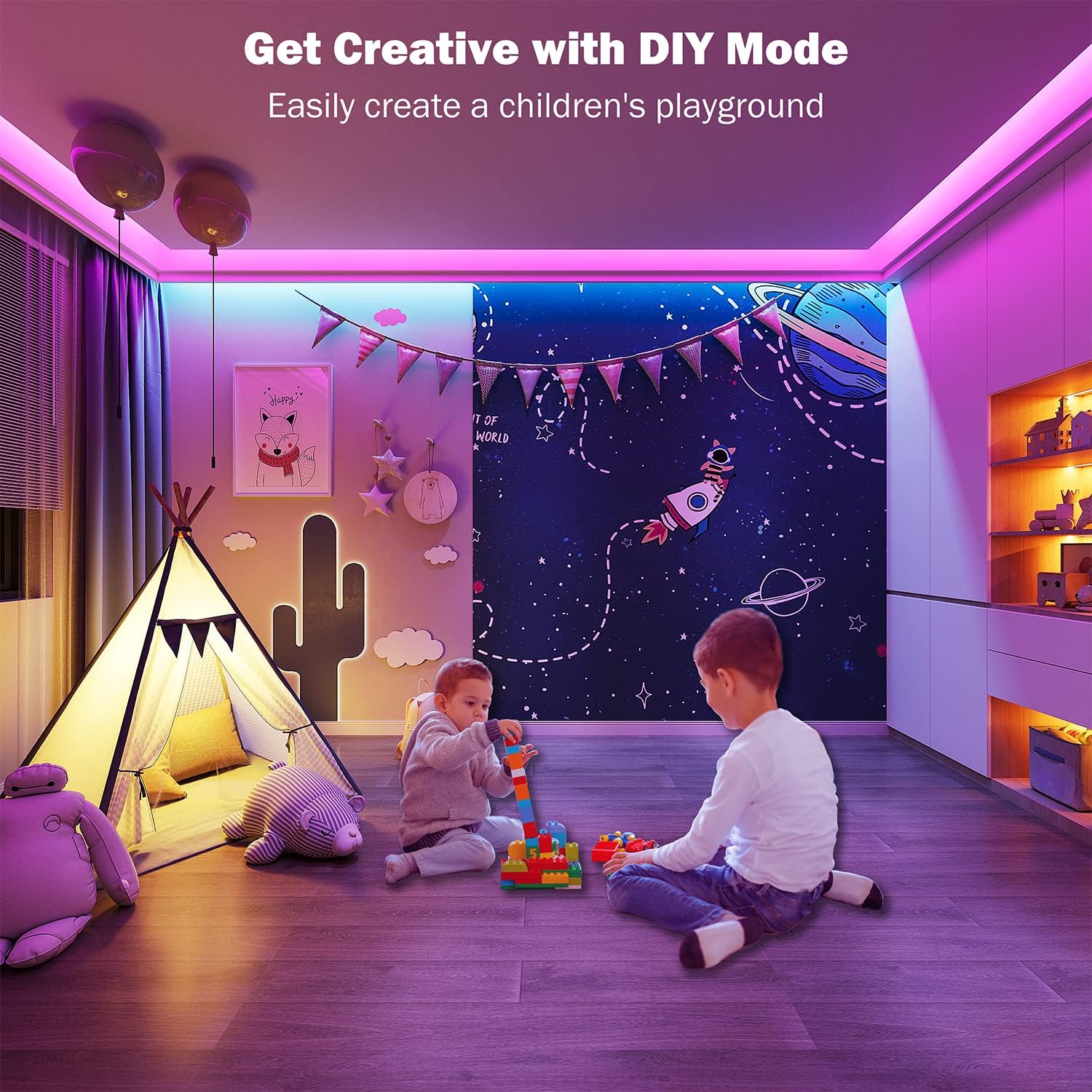 Leeleberd Led Lights for Bedroom 100 ft (2 Rolls of 50ft) Music Sync Color Changing RGB Led Strip Lights with Remote App Control Bluetooth Led Strip, Lights for Room Home Kitchen Party Decor