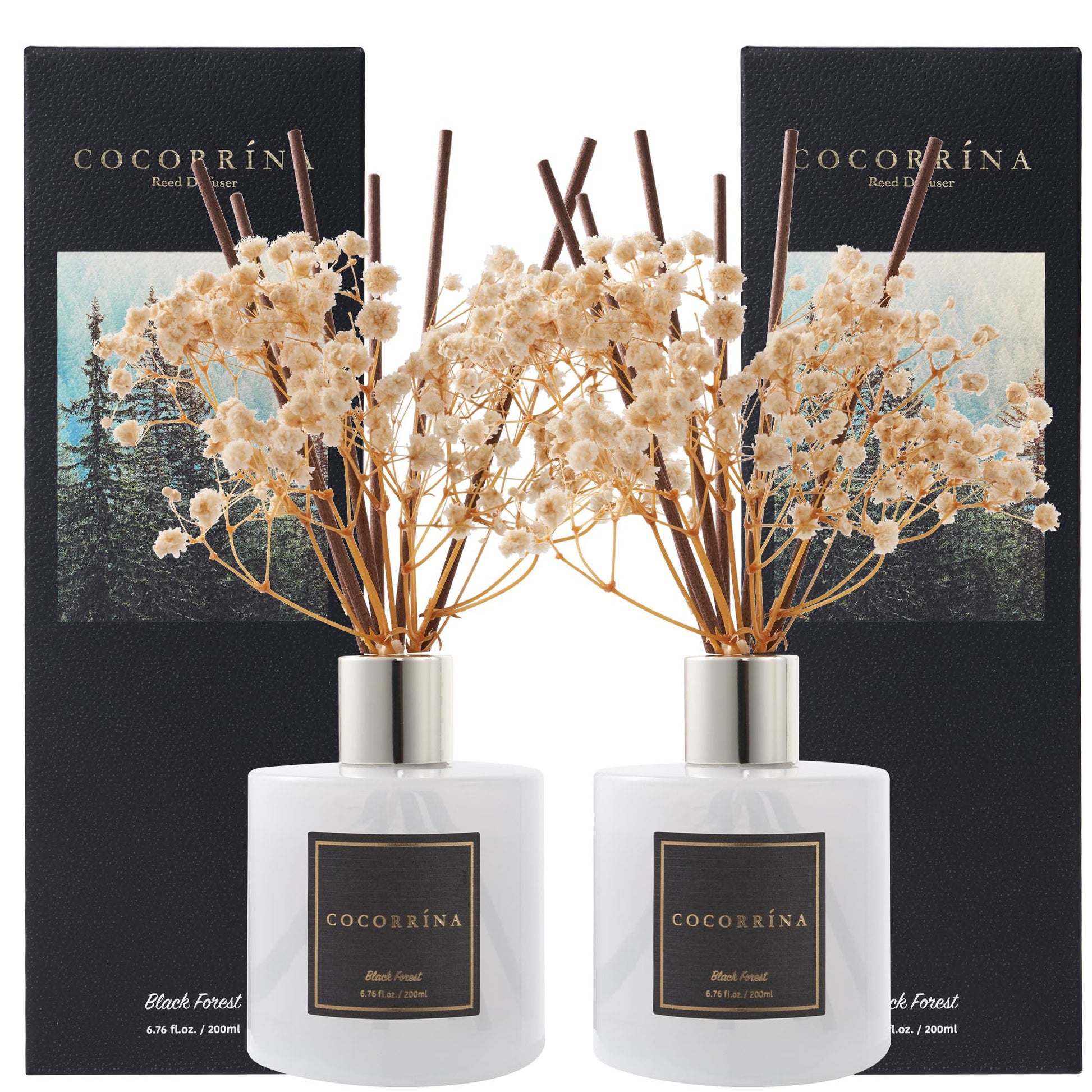 Cocorrína Reed Diffuser Set, Clean Linen 6.7 fl oz Scented Diffuser with Sticks Home Fragrance Reed Diffuser for Bathroom Shelf Decor