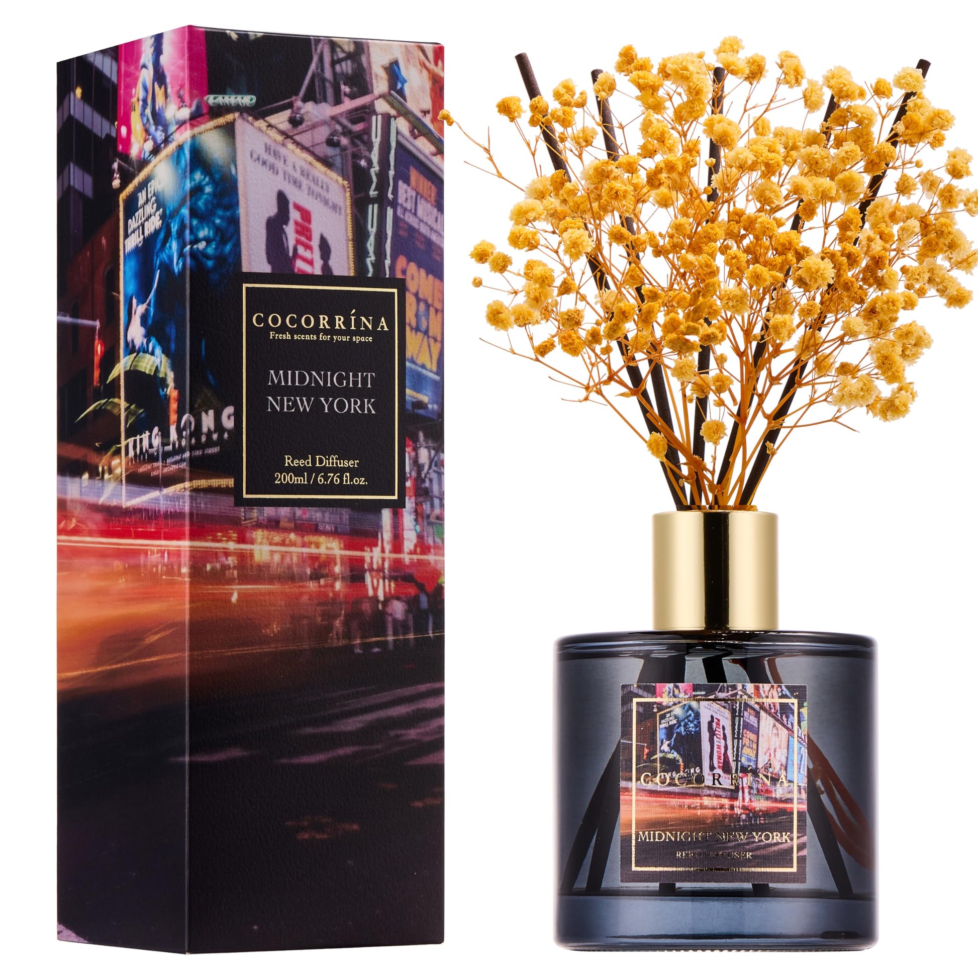 Cocorrína Reed Diffuser Set, Clean Linen 6.7 fl oz Scented Diffuser with Sticks Home Fragrance Reed Diffuser for Bathroom Shelf Decor