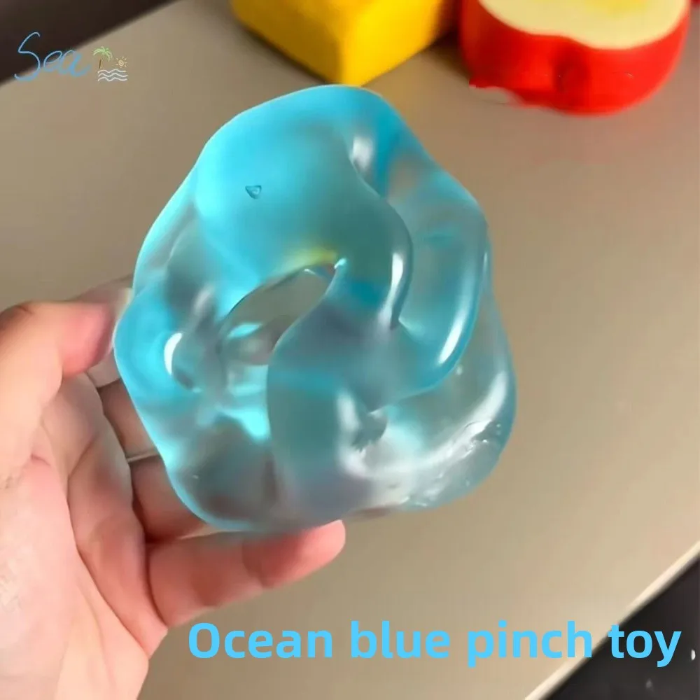 Blue Transparent Squishy Toys Slow Resilience Soft Material Anti Stress Sensory Fidgets Stress Relief Simulate Sensory